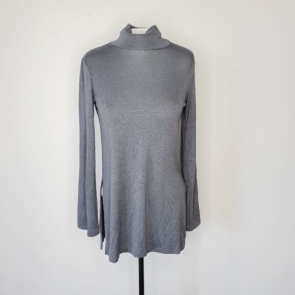 ARITZIA WILFRED FREE Grey Turtleneck Tunic Sweater - Picture 3 of 9